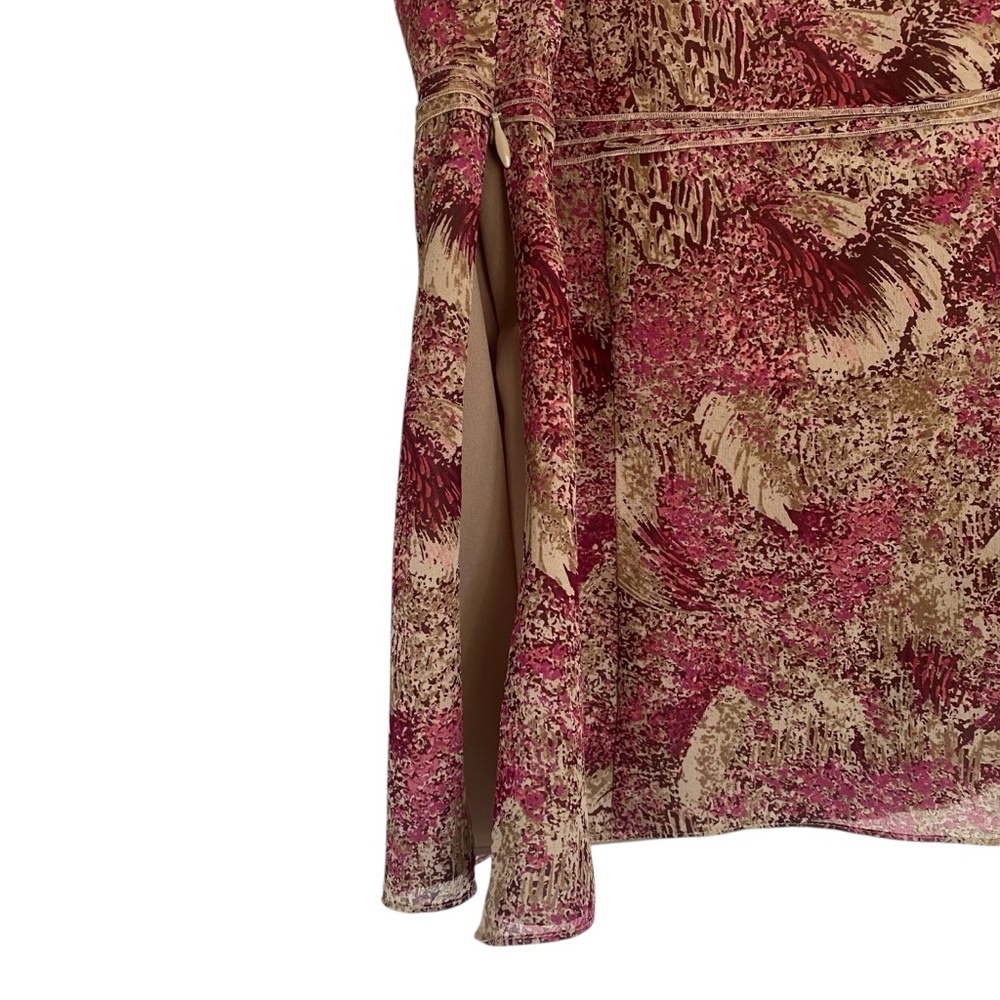 Ann Taylor Silk V-Neck‎ Cap Sleeve Y2K Pink Ruffle Top Size 8 - Picture 4 of 9